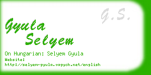 gyula selyem business card